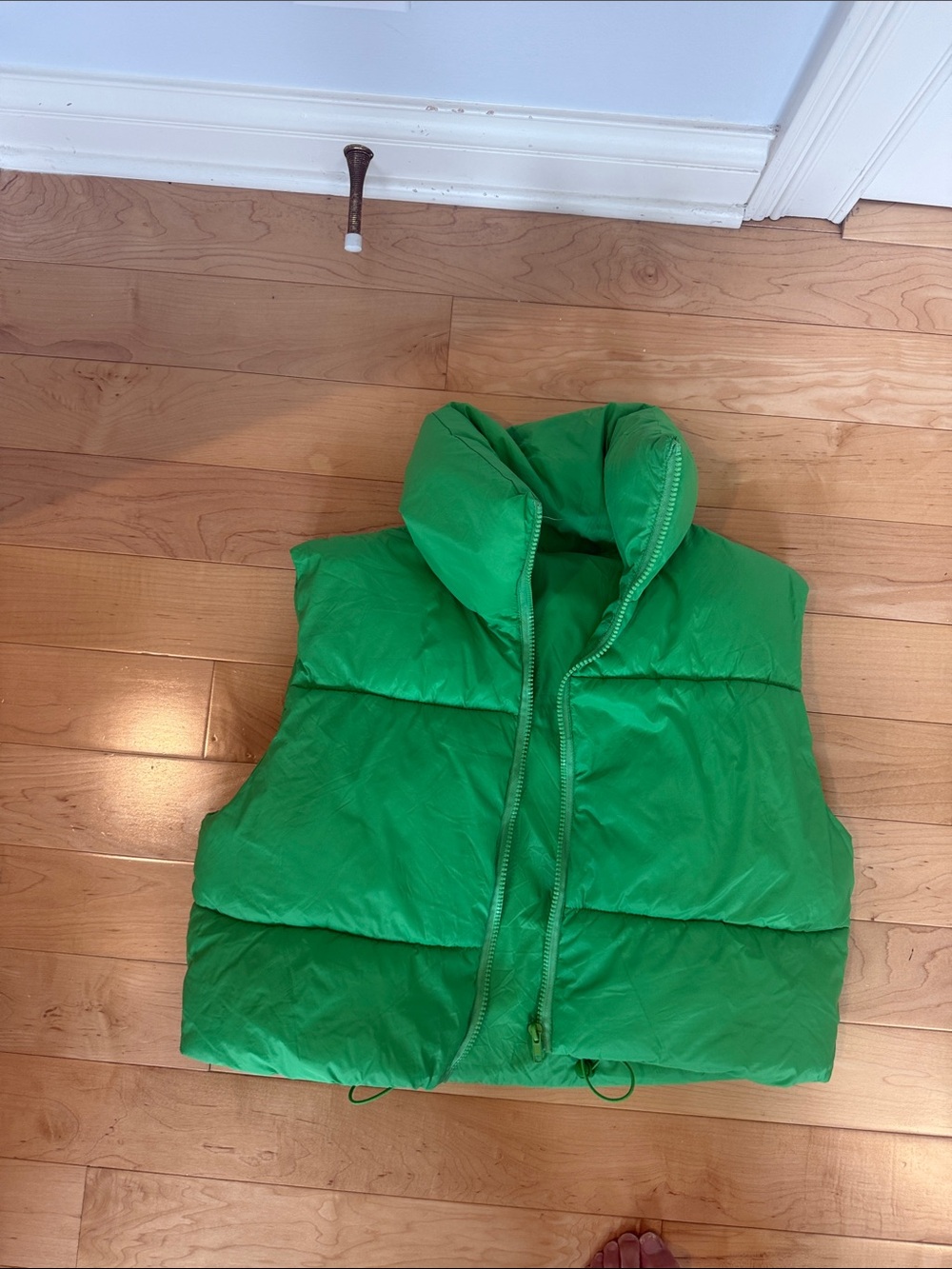 Green Puffer Vest - Sleeveless Jacket